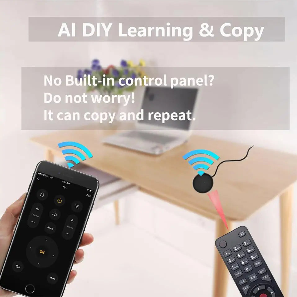 Smart IR Remote Control For TV Air Conditioner Devices Smart Home Automation Gear Automation Gear Controls TV Air Conditioner