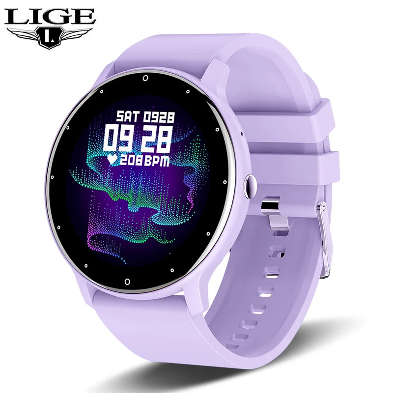 LIGE Smart Watch Women Men Full Touch Screen Bluetooth Call Smartwatch Waterproof Sports Fitness Tracker Watches for Android iOS