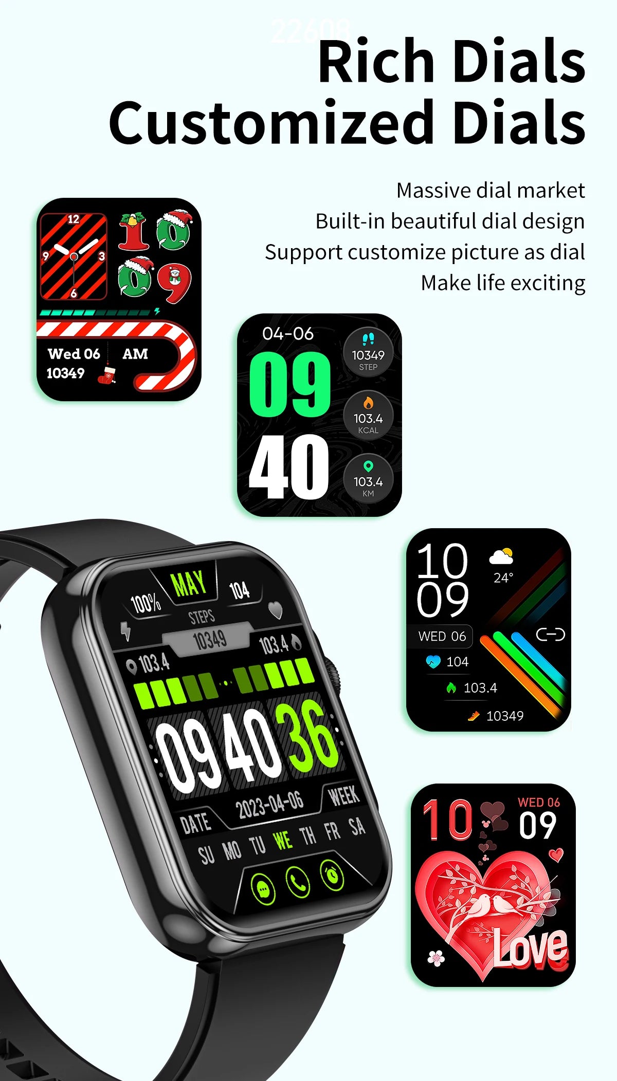 2025 Smart Watch Men 2.01‘’ HD Large Screen LED Flashlight Bluetooth Call Women's Fitness Tracker Waterproof Sports Smartwatch