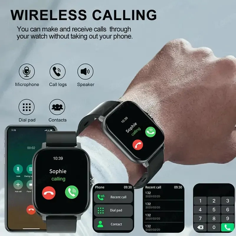 2026 Smart Watch 1.83 Inch HD Display Answer Make Call Message Preview Sport Modes DIY Dial Weather Forecast Men Women