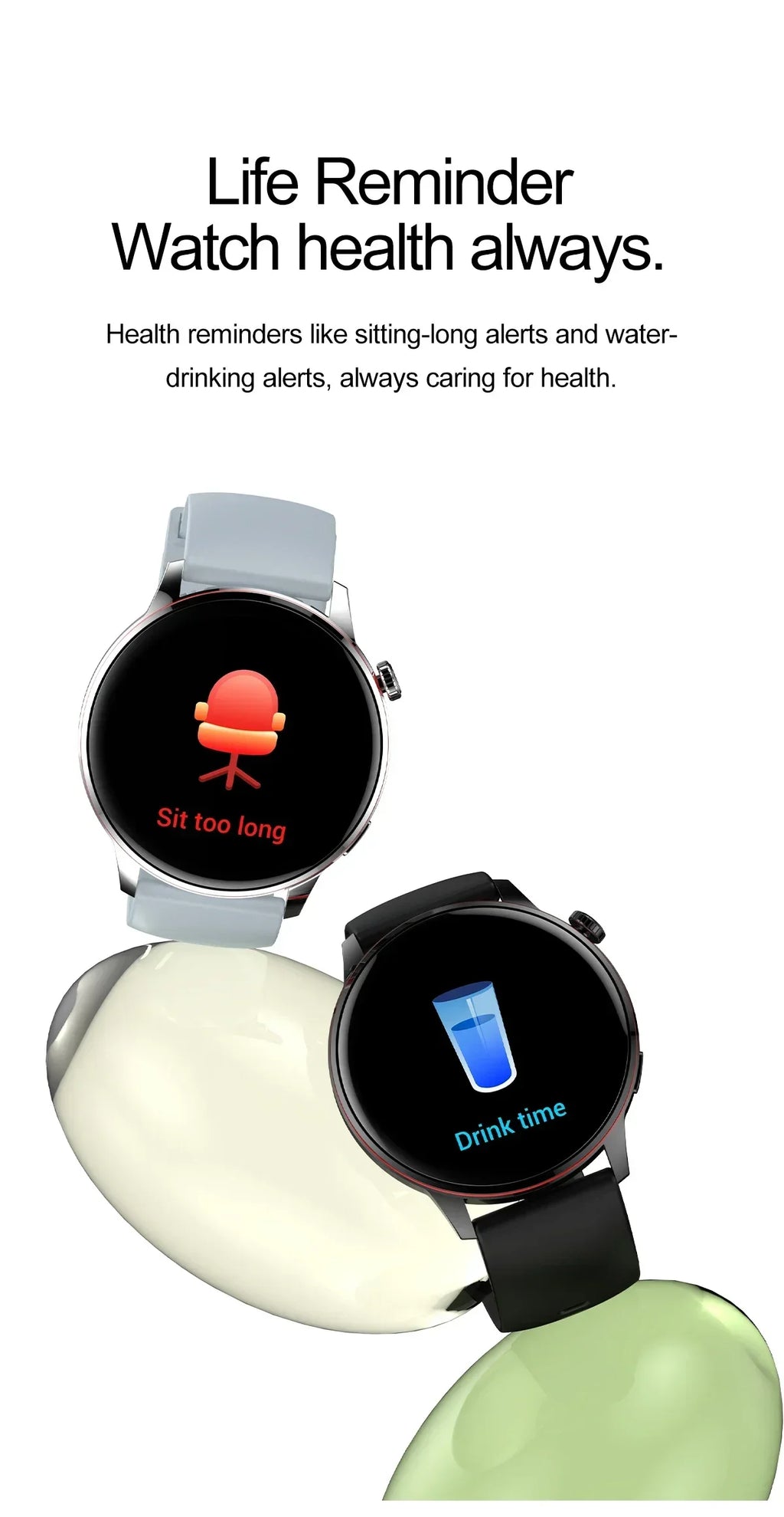 2026 Smart Fashion Watch 1.43'' 100+ Sports Mode Information Push Voice Assistant IP68 Waterproof Custom Watch Face Smart Watch