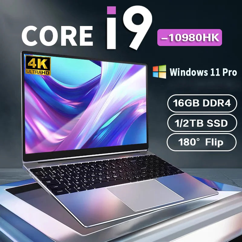 NEW Core I9-10980HK Laptop 16GB RAM 1/2TB SSD Portable Laptops 14.1-inch Windows 11 Pro Notebook Computer Office Gaming