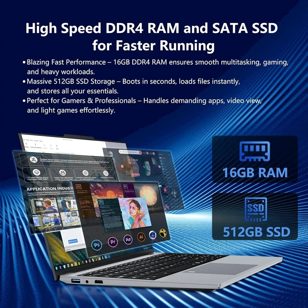 New Ultra Slim Windows 11 Pro 15.6' Laptop Intel I9-9900 32GB RAM 2TB SSD Gaming Office Study Computer PC, Reliable