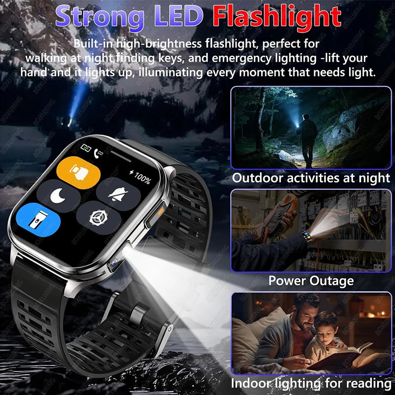 New Smartwatch Men Women Camera Take Photos Record Video Health Monitor Sports Fitness Waterproof Flashlight Call Smart Watches