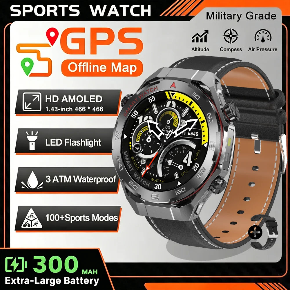 2026 smartwatch, 1.5-inch touchscreen, supports wireless calls, music, various sports modes, message sending and alarm functions