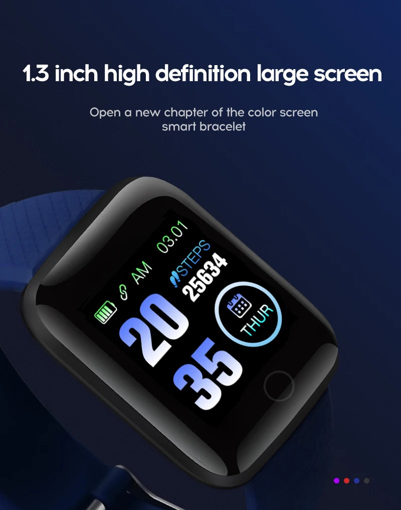 Smart Watch 116Plus D13 Sport Wristband Running Fitness Monitor Track Heart Rate Message Remind Men Smartwatch Woman Clock