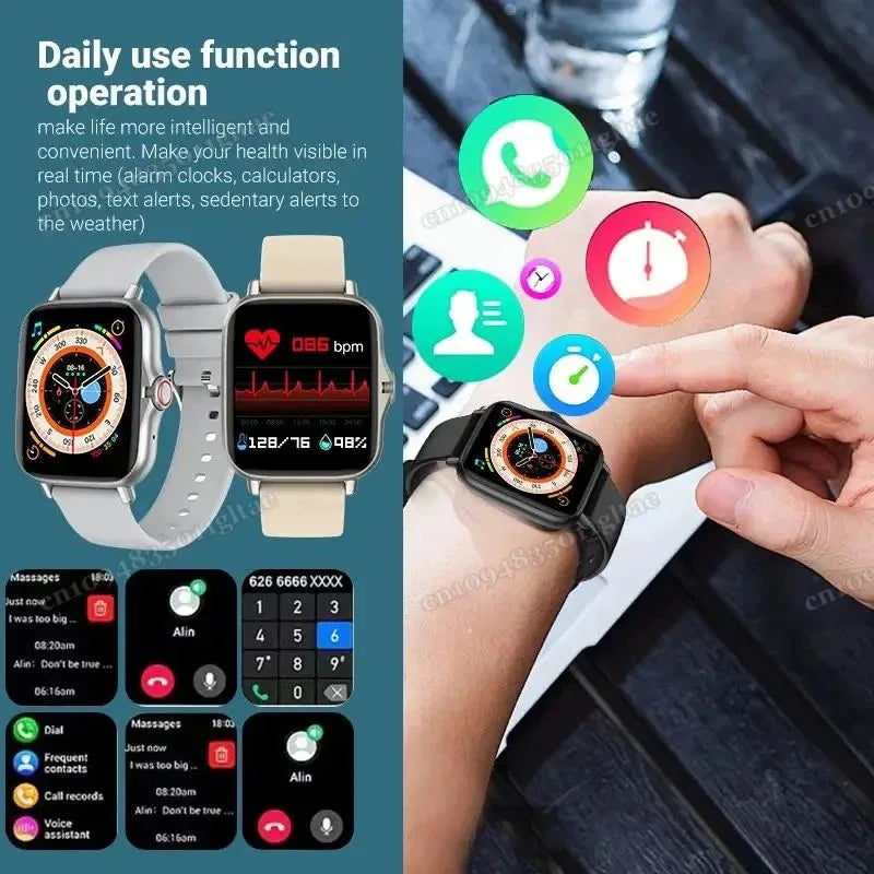 2026 New Smart Watch 2.01” Inch HD Screen Bluetooth Talk Pedometer IP68 Waterproof 123 Sport Modes Man Woman Watch Gift Pk HW12