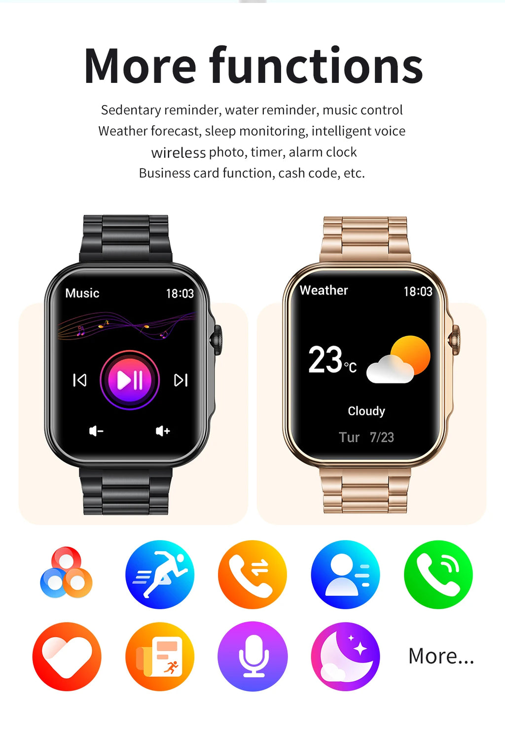 2025 Smart Watch Men 2.01‘’ HD Large Screen LED Flashlight Bluetooth Call Women's Fitness Tracker Waterproof Sports Smartwatch