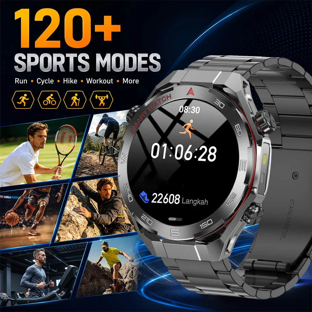 2026 smartwatch, 1.5-inch touchscreen, supports wireless calls, music, various sports modes, message sending and alarm functions