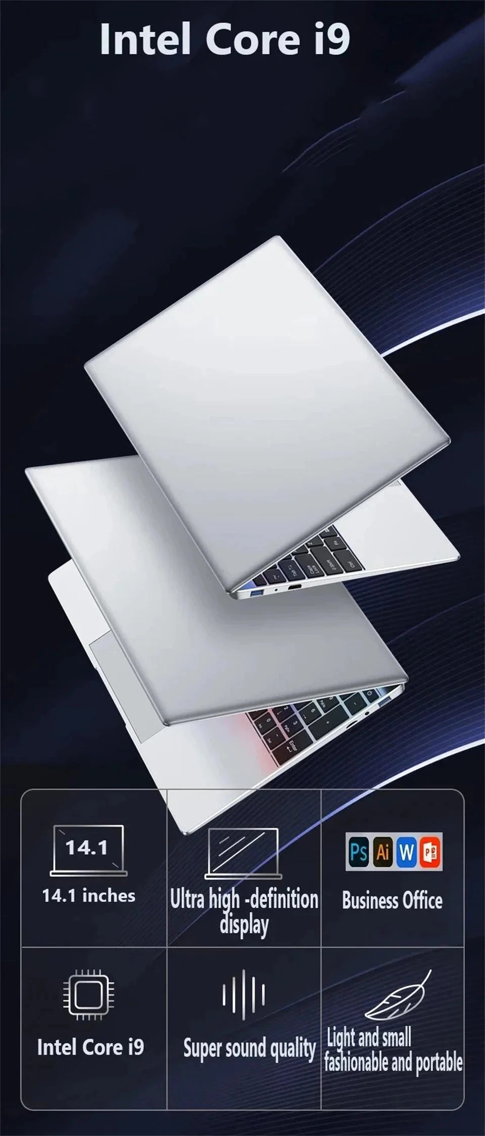 NEW i9 PC Laptop Computer Windows 11 Pro Intel Core i9 10980HK/N150 16GB 1TB Gaming Notebook Dual-Band WiFi 6 Core Laptops