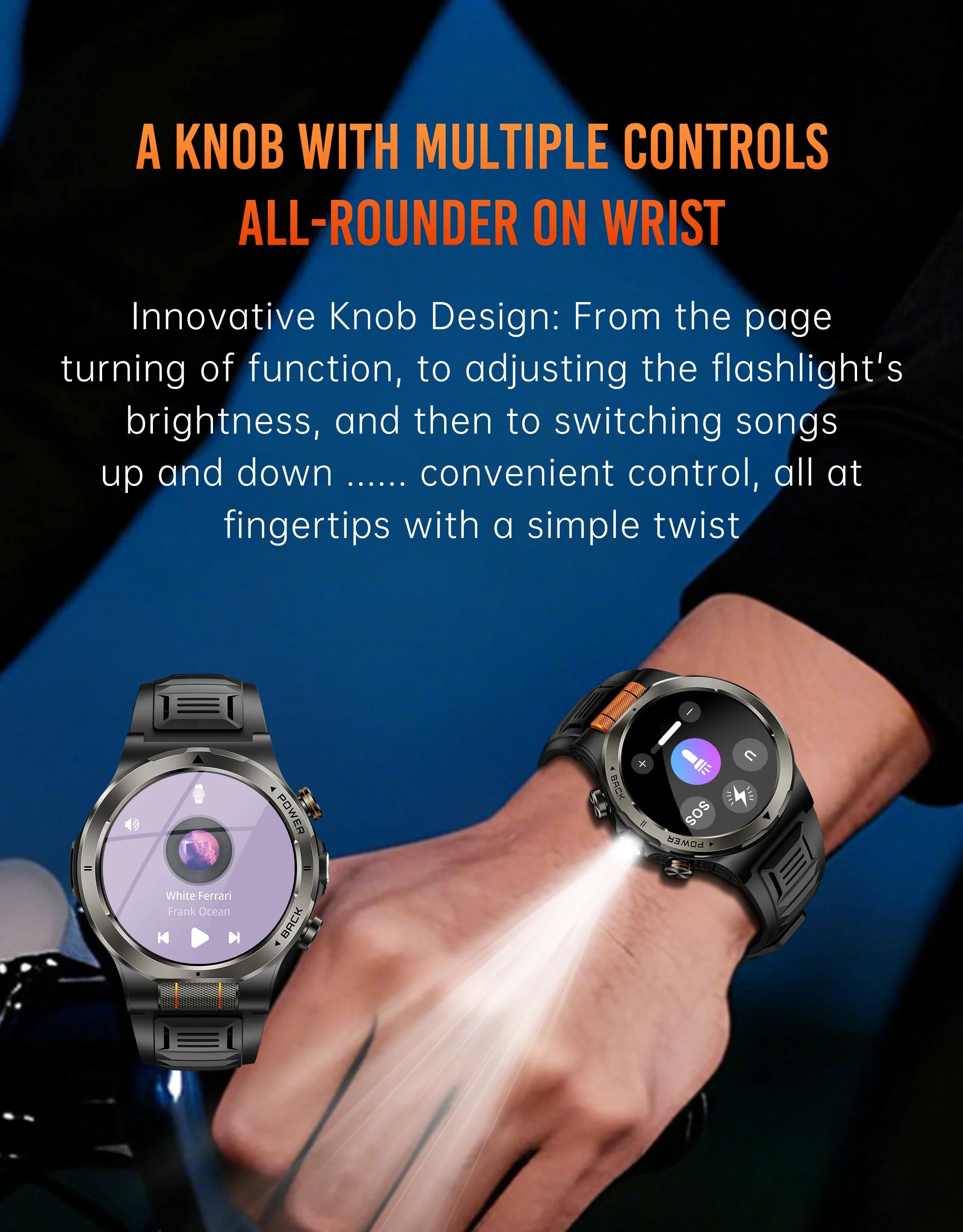 Smart Watch 1.43AMOLED Colorful Screen Highlight 1100mAh Battery Outdoor Compass 100+ Sports Mode Health Monitoring Smart Watch