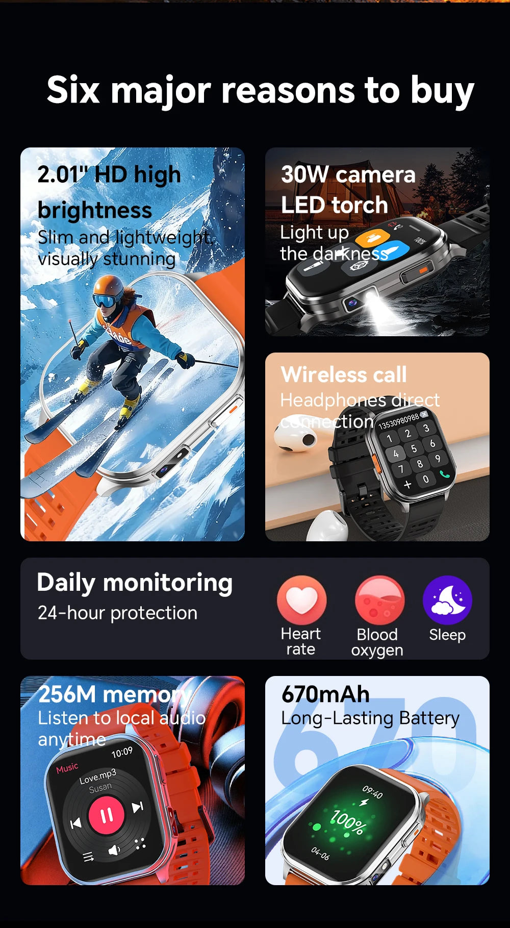 2026 New Men Smart Watch Photos Record Video Health Monitor Waterproof BT Call Recording Sports Fitness Camera Smart Watch Women