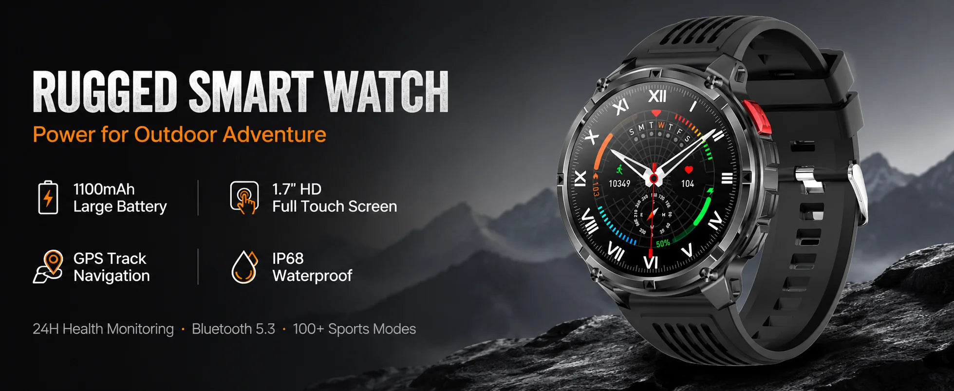 Smart Watch IP68 Waterproof Alarm Clock Reminder Music Control Breathing Training Exercise Mode Health Monitoring Smart Watch