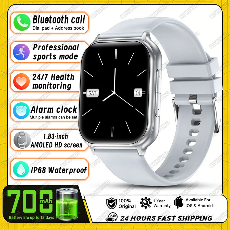 2026 New Smartwatches Men Women Professional Sports Fitness IP68 Waterproof Built-in 24H Heart Rate Bluetooth Call Smart Watch