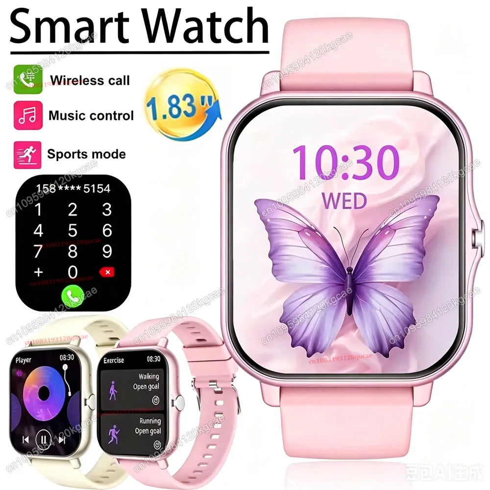 Latest Upgraded Fashion Design Smart Watch 1.83-inch Full-Screen Sports Smartwatch for Men and Women, Wireless Calling New Hw12