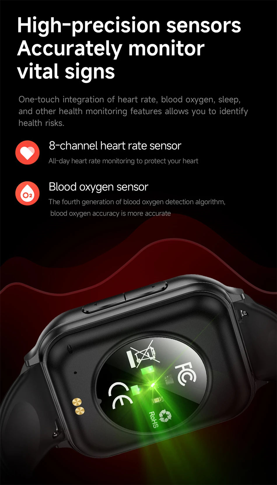 2026 New Smartwatches Men Women Professional Sports Fitness IP68 Waterproof Built-in 24H Heart Rate Bluetooth Call Smart Watch