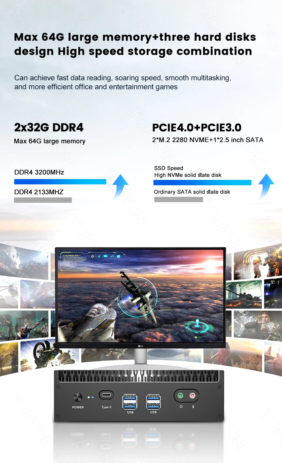 13th Gen i7 1355U i5 1335U Fanless Intel Mini PC 2*2.5G LAN PCIE4.0 DDR4 Tunderbolt 4 eGPU Desktop PC Gamer Mini Computer WiFi6