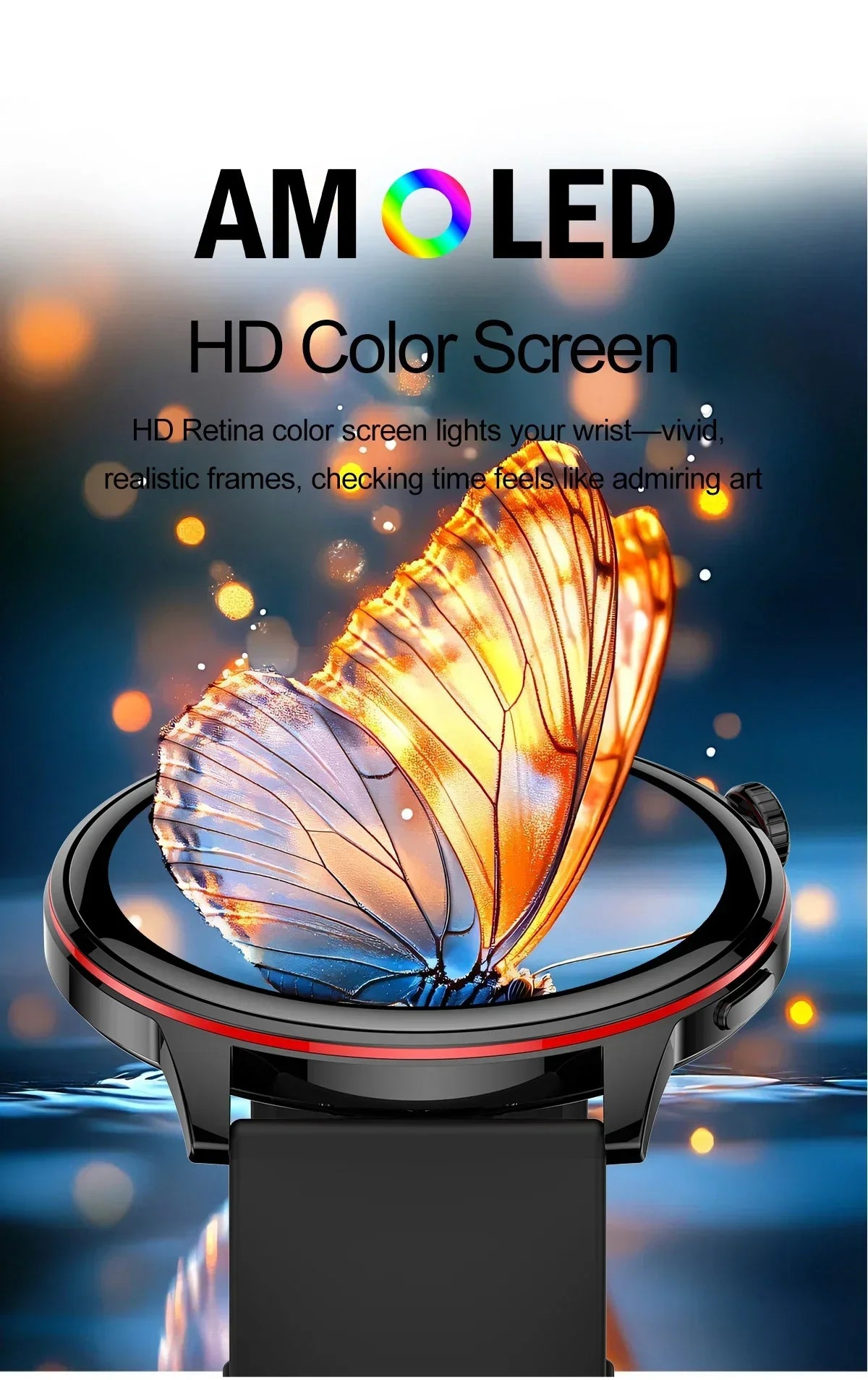2026 Smart Fashion Watch 1.43'' 100+ Sports Mode Information Push Voice Assistant IP68 Waterproof Custom Watch Face Smart Watch