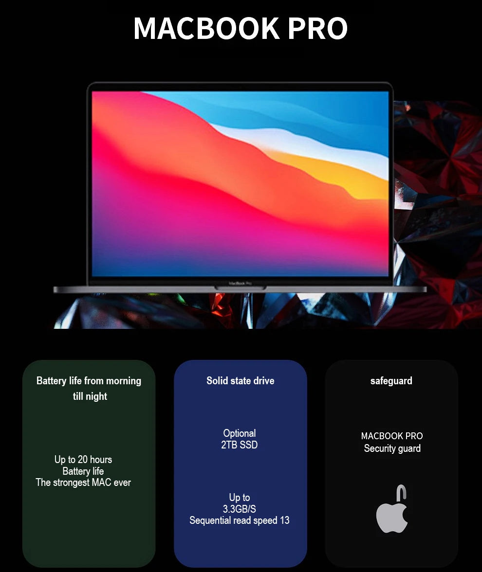 2020 MacBook Pro i5 13 inch 8G/16G RAM,256GB/512GB/1TB SSD Touch ID Original Genuine Laptop for i5 Touch Bar MacBook Pro i5