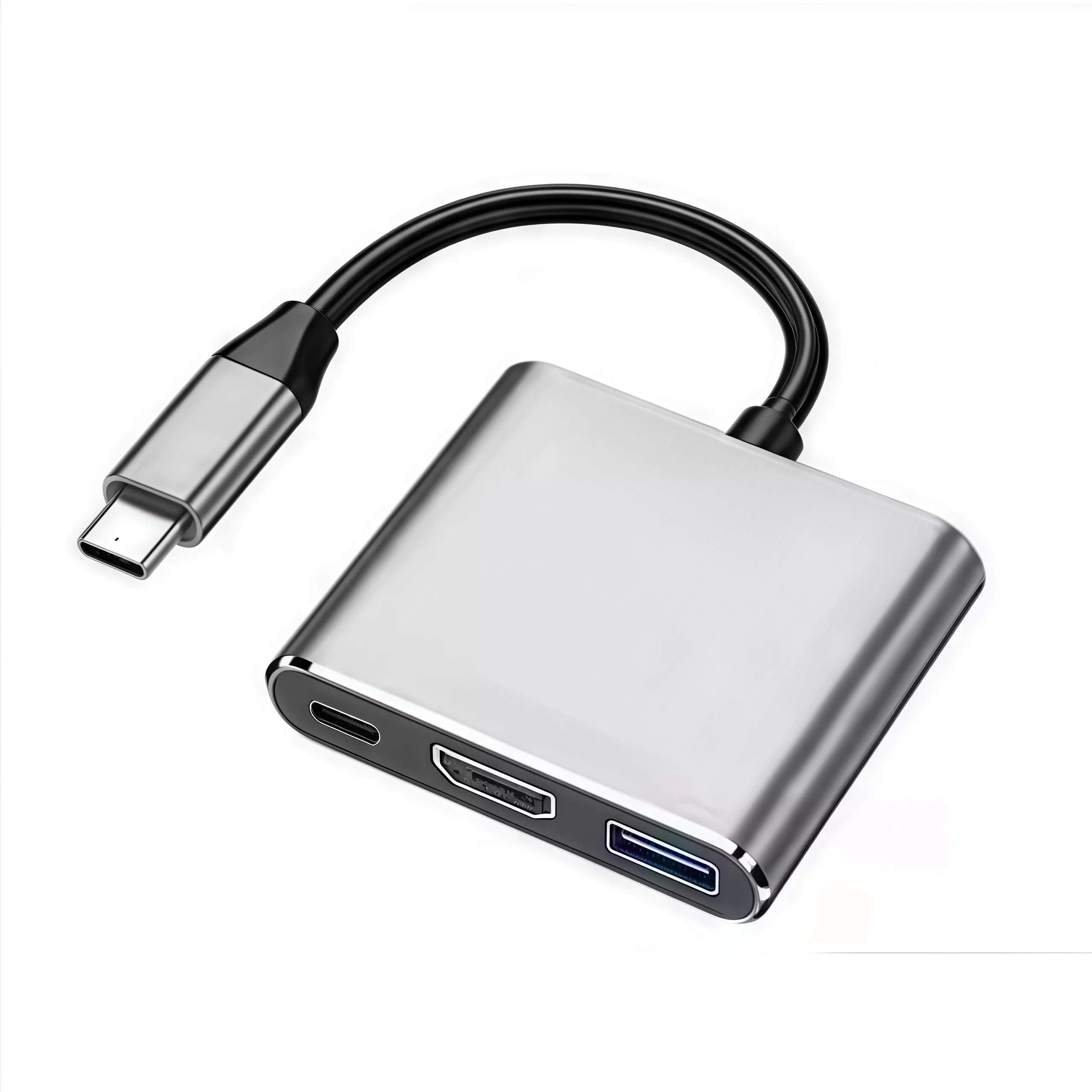 3 in 1 USB C male to female hub with 4K HDMI USB 3 0 and charging for MacBook Air 12 portable data transfer and display solution