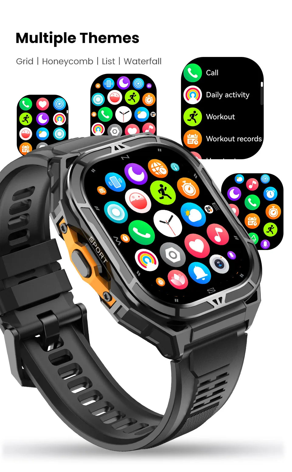 2026 New GPS Smart Watch Men 1.96-inch HD AMOLED Screen Compass Bluetooth Call 5ATM Waterproof Sport Smart Watch for Android iOS