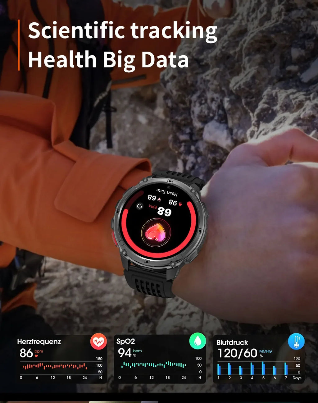 Smart Watch IP68 Waterproof Alarm Clock Reminder Music Control Breathing Training Exercise Mode Health Monitoring Smart Watch