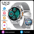 LIGE Smart Watch Men 360*360 AMOLED HD Screen Waterproof Sports Fitness Watches Flashlight Men Smartwatch For Andrio IOS 2026