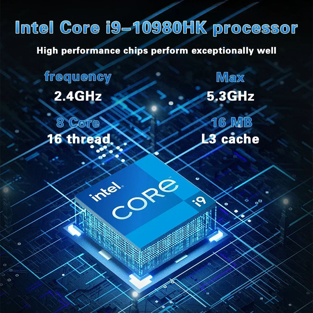 Intel i9-10980HK 14.1 Laptop,32GB RAM 2TB NVMe SSD,Win11 Pro,WiFi6 BT5.2 Screen,Thin Notebook for Gaming Design Editing Office