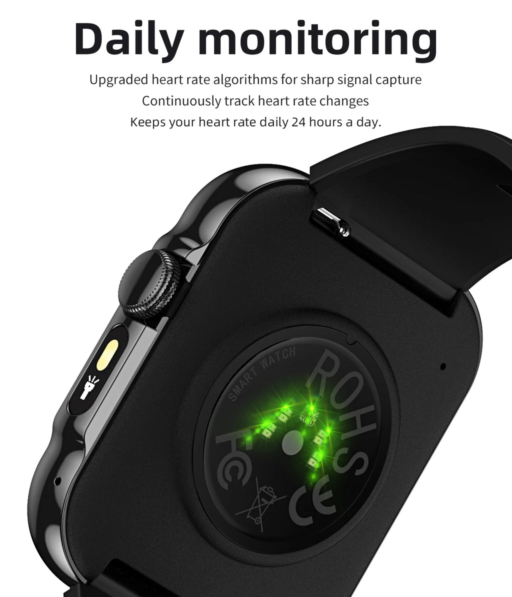 2025 Smart Watch Men 2.01‘’ HD Large Screen LED Flashlight Bluetooth Call Women's Fitness Tracker Waterproof Sports Smartwatch