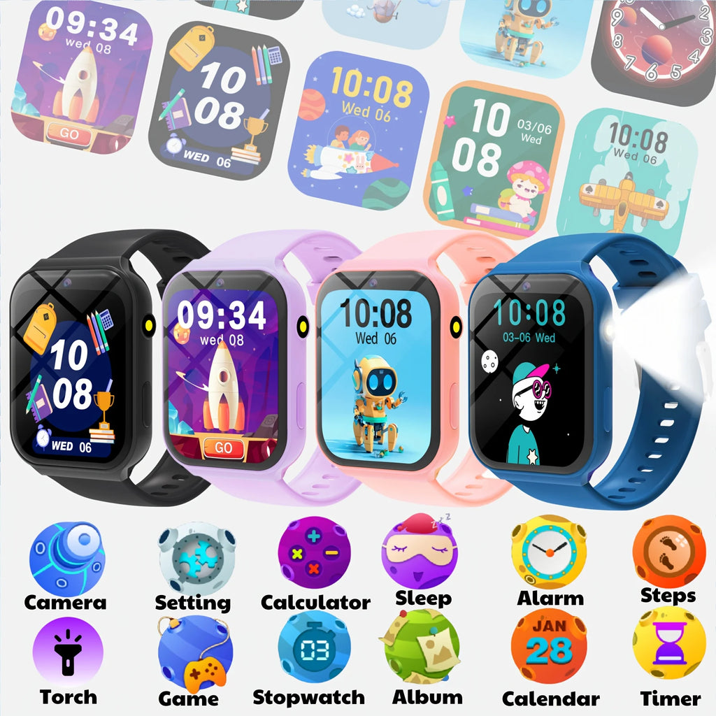Youngsters's Smart Watch with,Built-in Multiple Brain Games, LED Flashlight, Camera, Calculator, and Other Practical Tools,