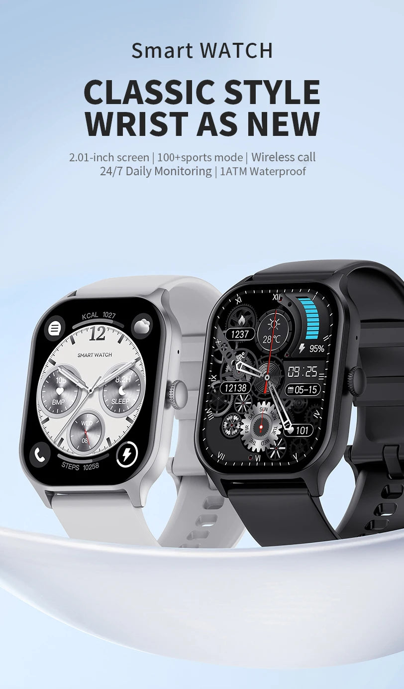 2026 New Smart Watch Diagnosis Blood Lipids Uric Acid Blood Pressure Smartwatch Men ECG+HRV Voice Bluetooth Call Health watch