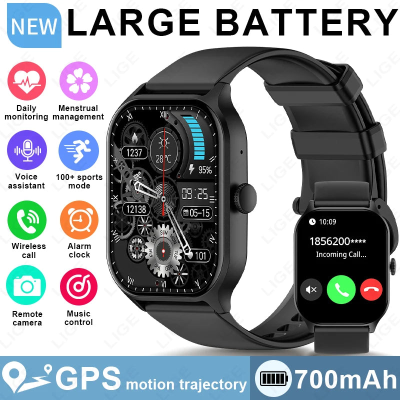 2026 New Smart Watch Diagnosis Blood Lipids Uric Acid Blood Pressure Smartwatch Men ECG+HRV Voice Bluetooth Call Health watch