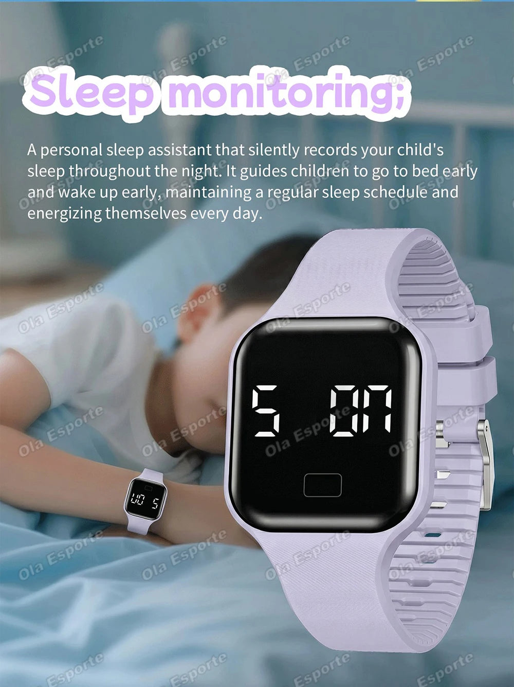 Smart Watch For Men Sports High School Student Sleep Monitor Waterproof Alarm Clock Multi Functional Women Electronic Watch HW12