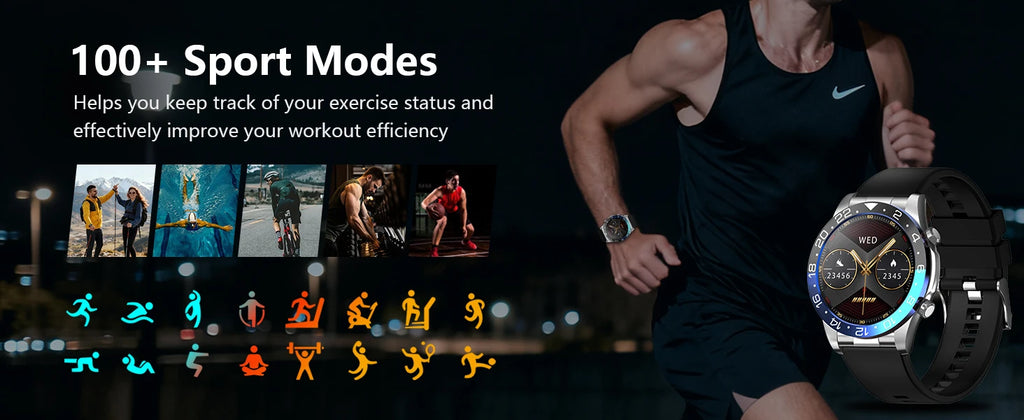 2026 new smart fitness watch with health tracking, heart rate monitor, NFC access, blood pressure check, and wireless calling,