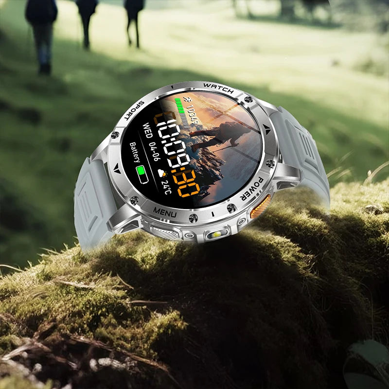 2026 Smartwatch,1400mAh battery,1.7"IPS screen,120+sports,SOS strobe alarm,IPX8 waterproof,LED light,BT Call,Xmas birthday gift