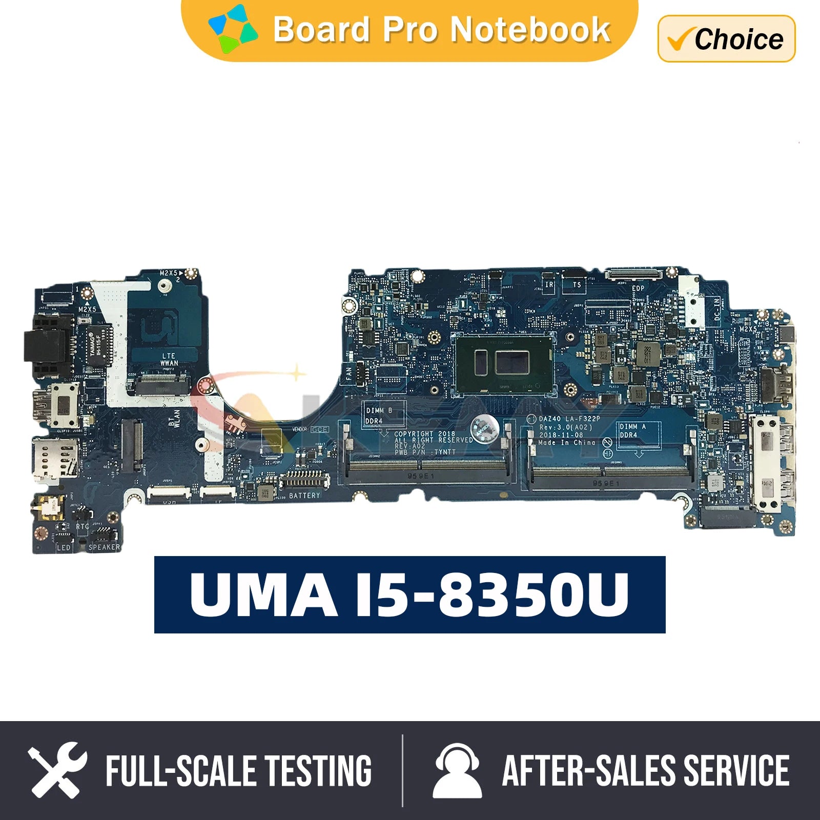 Laptop Motherboard For Dell Latitude 7490 E7490 LA-F322P With CPU i3 i5 i7 7th/8th Gen Mainboard 0R462V 0NFCCJ 0PP44F DAZ40