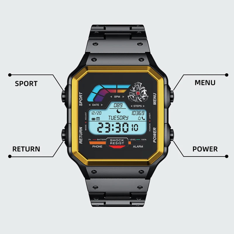 Aiweile AW38 Smart Watch Man High-End Luxury for Android IOS Fitness Tracker Sport Business Bluetooth Call DIY Faces Steel Voice