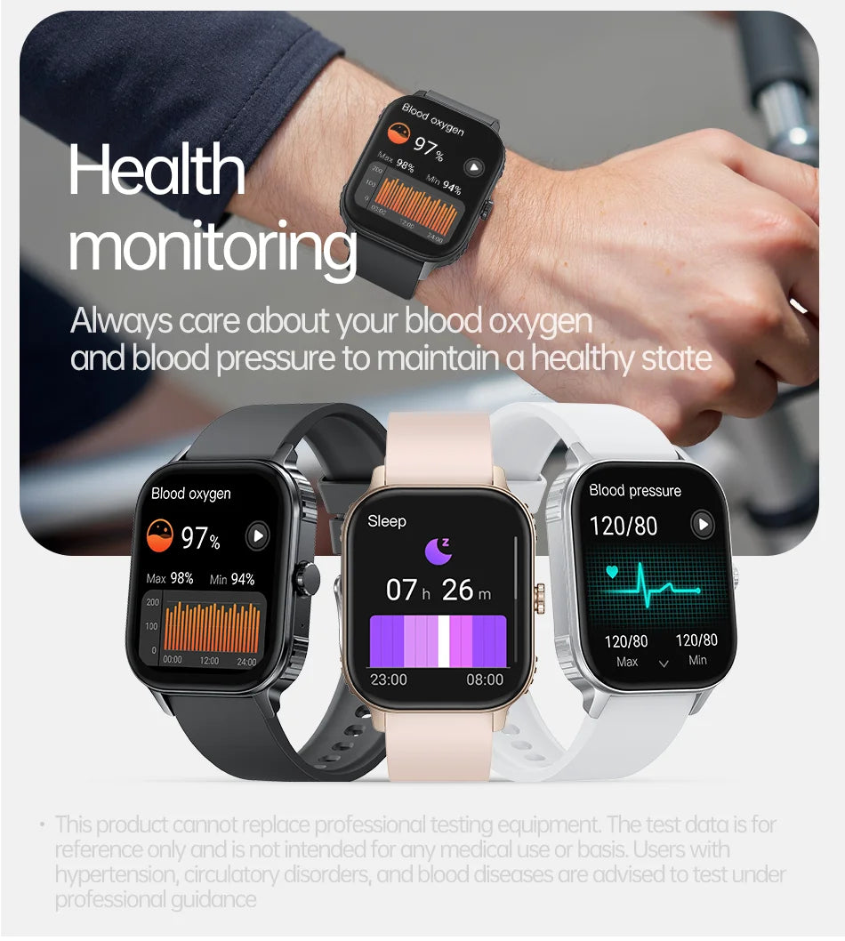 2026 upgraded smartwatch -1000mAh long battery life, 2.04-inch large screen, wireless calling, 100+sports, neutral smartwatch