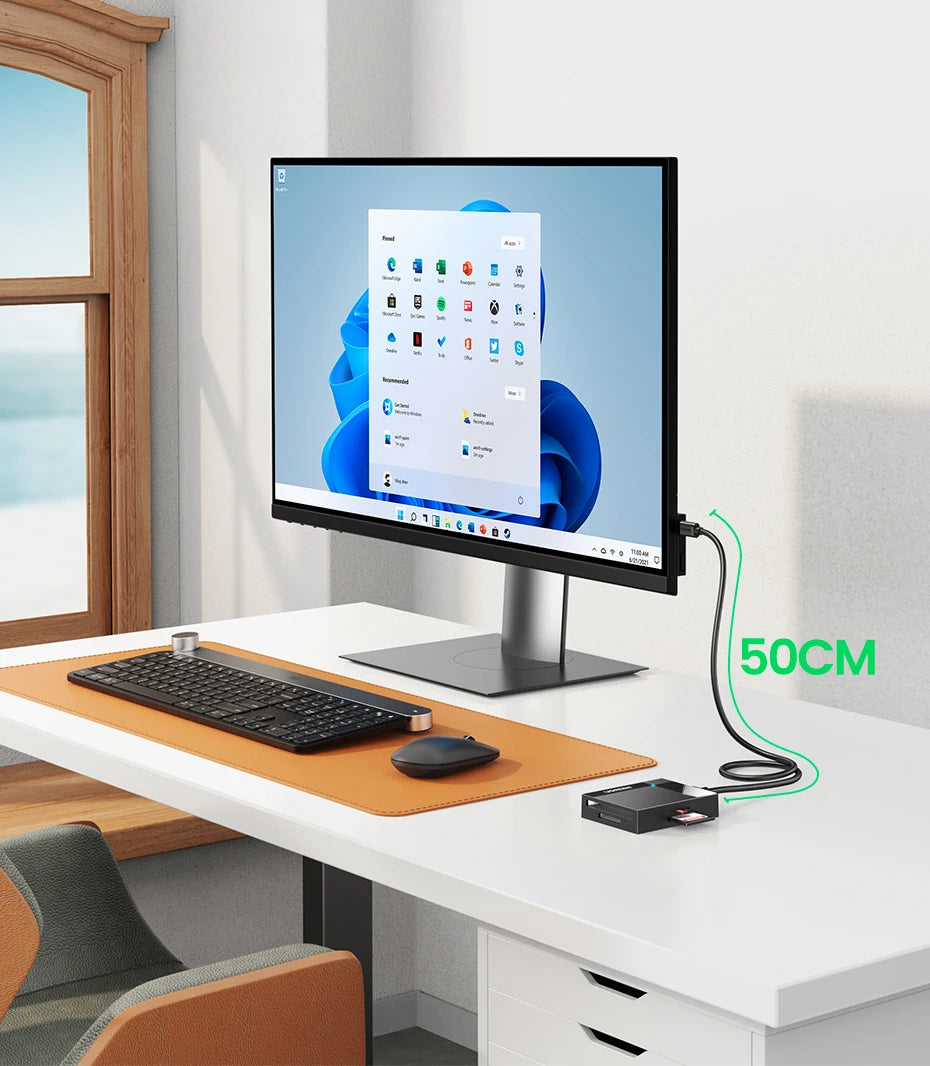 UGREEN Card Reader 4-in-1 USB3.0 USB-C OTG to SD CF Micro SD TF MS Card Adapter for Laptop PC Windows macOS Memory Card Adapter