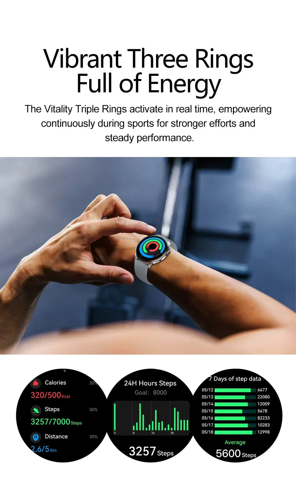 2026 Smart Fashion Watch 1.43'' 100+ Sports Mode Information Push Voice Assistant IP68 Waterproof Custom Watch Face Smart Watch