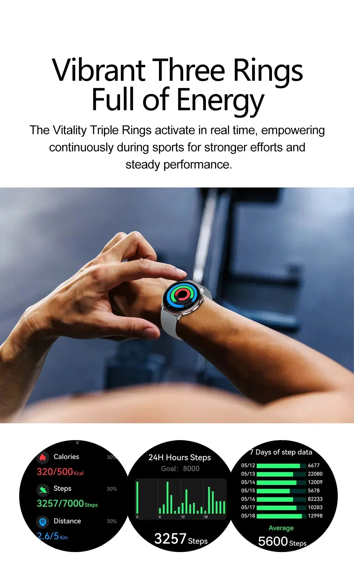 2026 Smart Fashion Watch 1.43'' 100+ Sports Mode Information Push Voice Assistant IP68 Waterproof Custom Watch Face Smart Watch