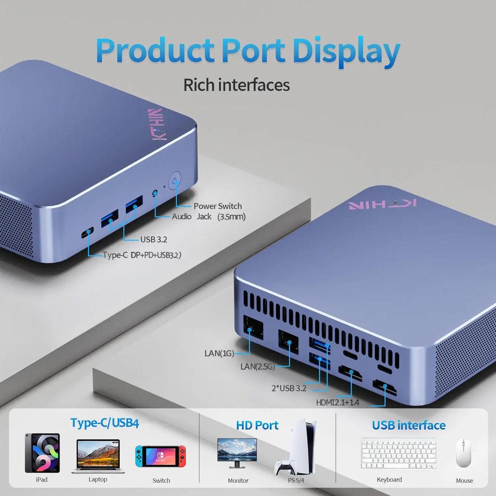 Mini PC Computer i5-1340P WIFI6 BT5.2 Mini Gaming PC 2.5G LAN USB4.0 DDR5 4800MHz PCIe SSD Mini Desktop Computer/ OpenClaw