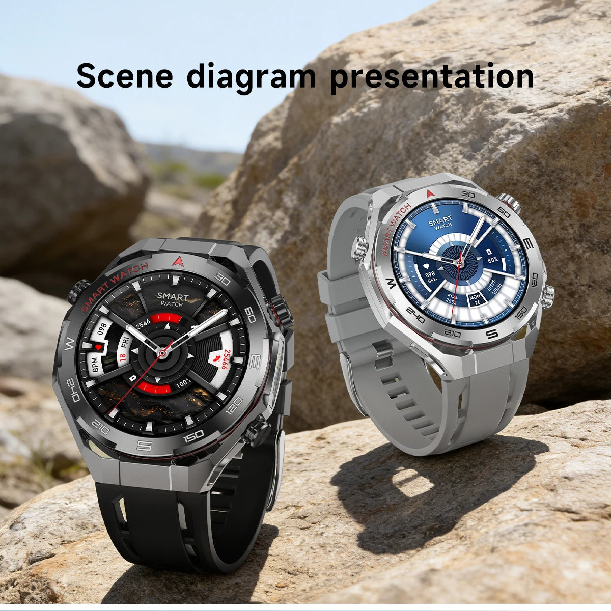2026 smartwatch, 1.5-inch touchscreen, supports wireless calls, music, various sports modes, message sending and alarm functions