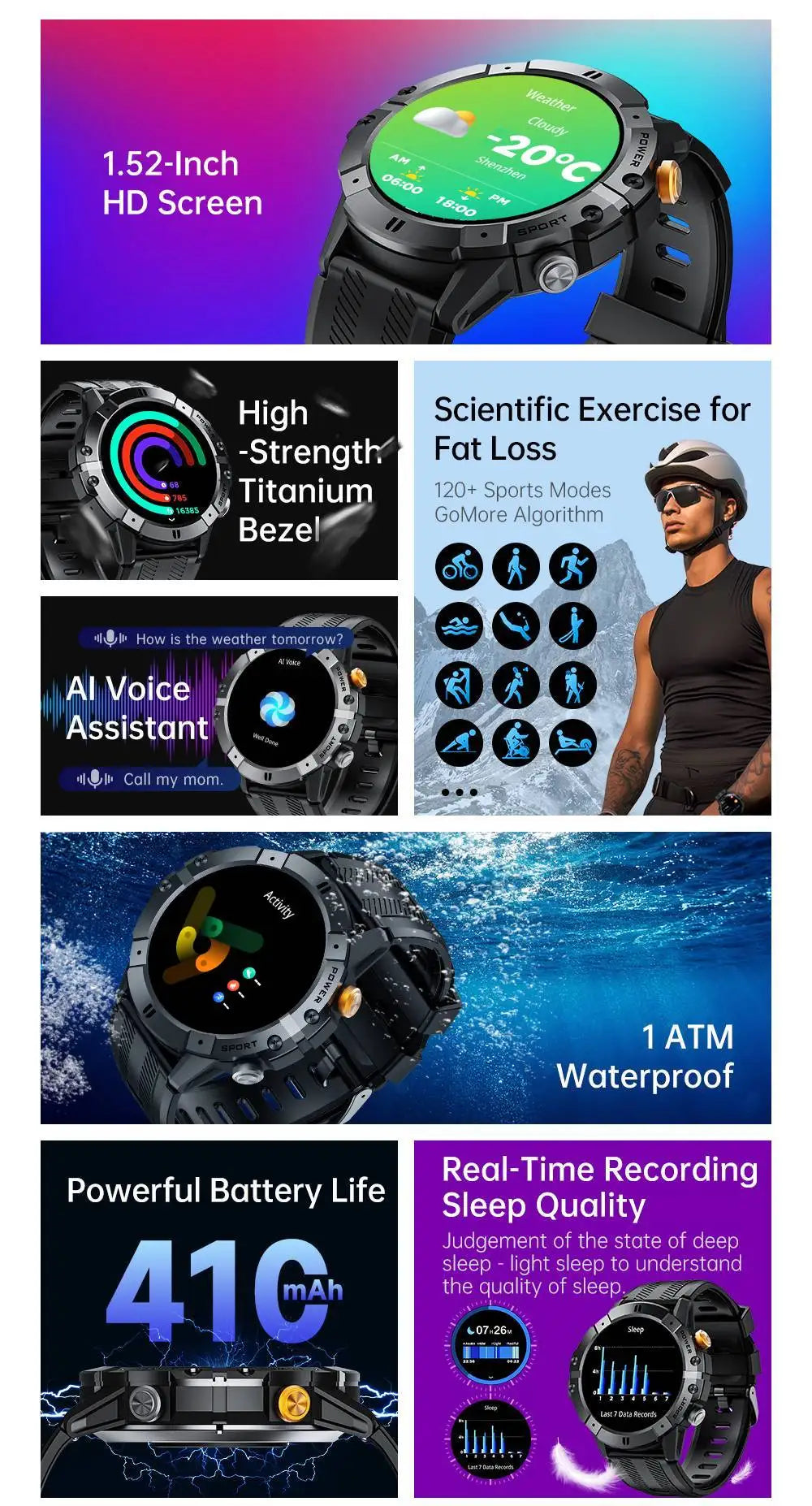 Smart Watch for Lovers, Outdoor Sports Matching, Message Notifications Deep Waterproof All-day Health Monitoring Valentine's Day