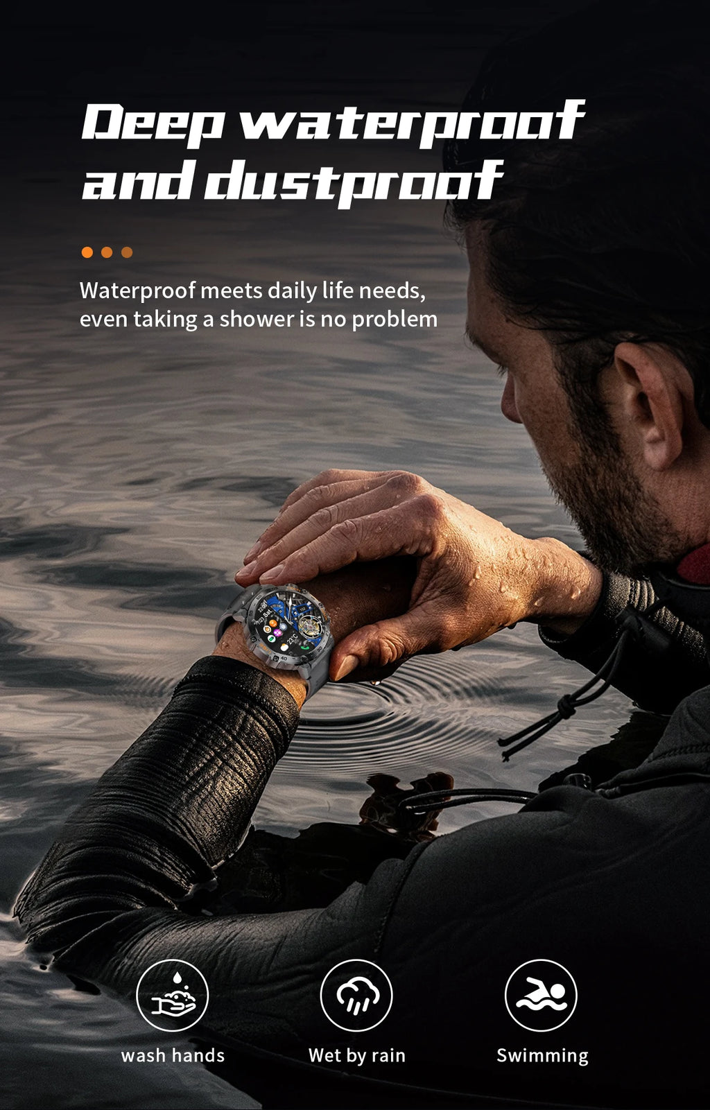 LIGE Smart Watch Men 360*360 AMOLED HD Screen Waterproof Sports Fitness Watches Flashlight Men Smartwatch For Andrio IOS 2026