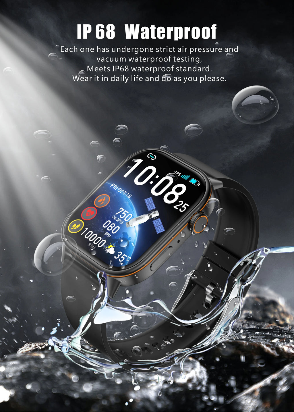 New Smart Watch for Men and Women HD AMOLED Screen Heart Rate Bluetooth Call GPS Tracking IP67 Waterproof Sports Smart Watch