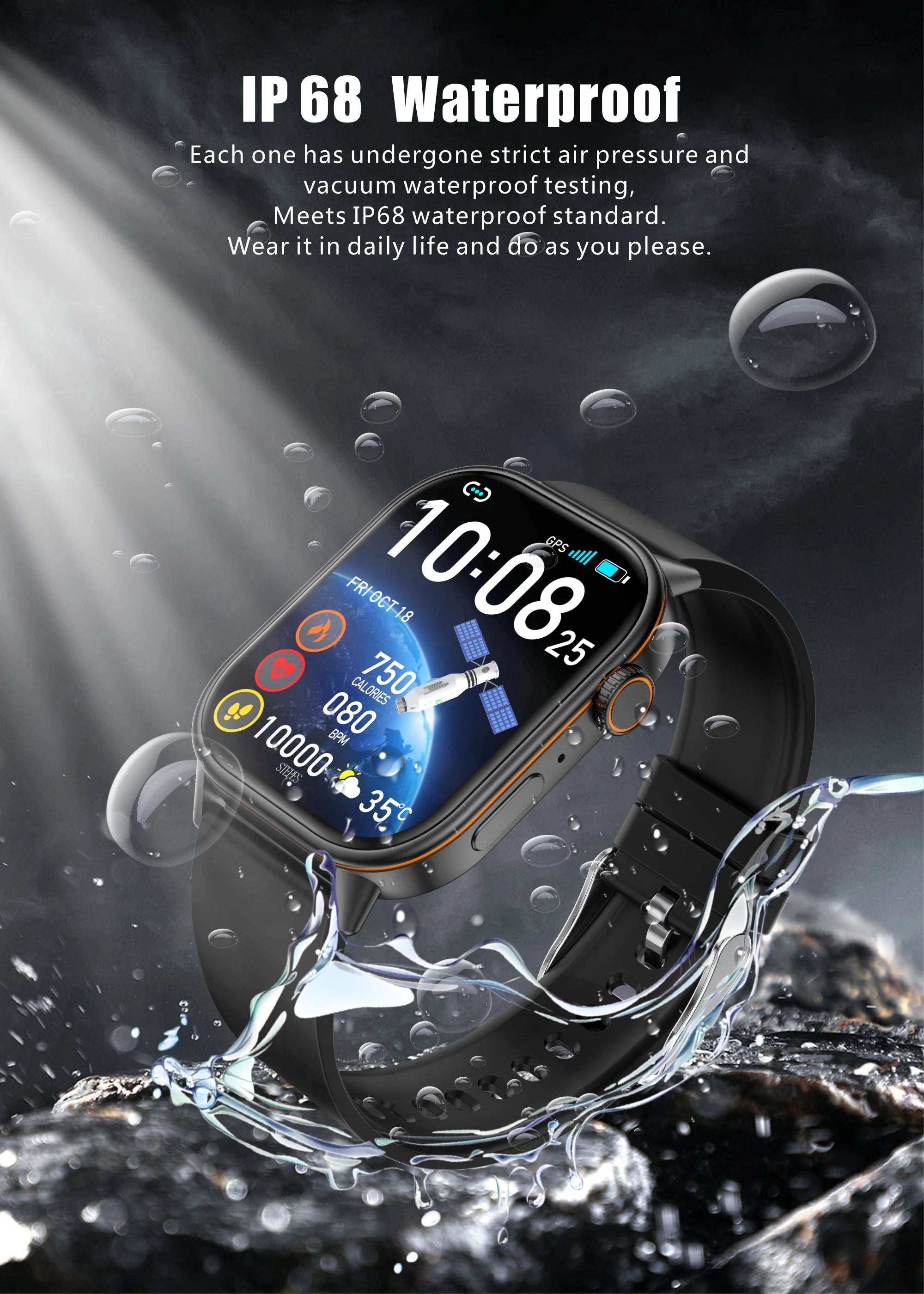 New Smart Watch for Men and Women HD AMOLED Screen Heart Rate Bluetooth Call GPS Tracking IP67 Waterproof Sports Smart Watch
