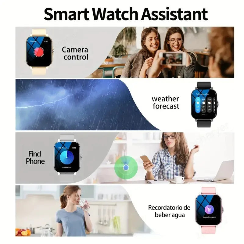 2026 Smart Watch 1.83 Inch HD Display Answer Make Call Message Preview Sport Modes DIY Dial Weather Forecast Men Women