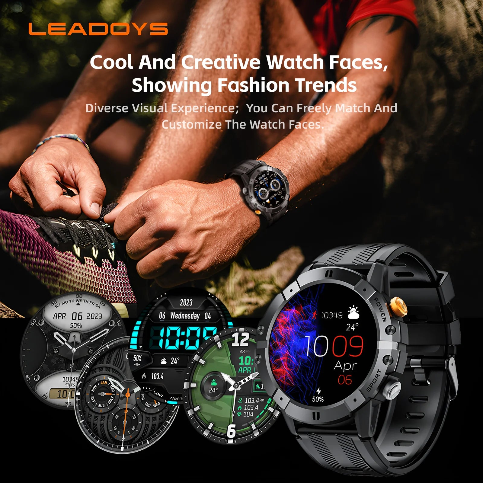 Smart Watch for Lovers, Outdoor Sports Matching, Message Notifications Deep Waterproof All-day Health Monitoring Valentine's Day