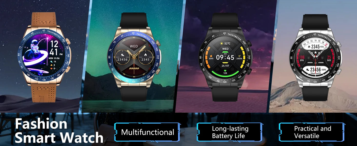 2026 new smart fitness watch with health tracking, heart rate monitor, NFC access, blood pressure check, and wireless calling,